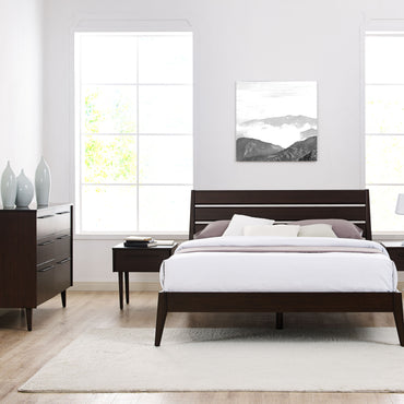 Sienna Eastern King Platform Bed, Mocha