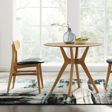 Cassia Dining Chair With Leather Seat, Caramelized, (Set of 2)