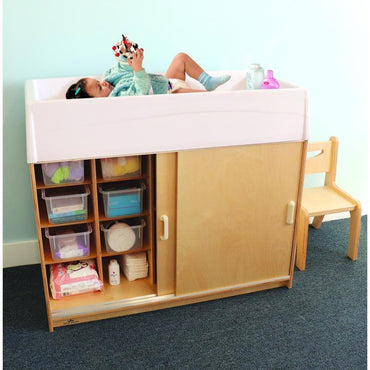EZ Clean Birch Changing Cabinet With Trays - WB0688