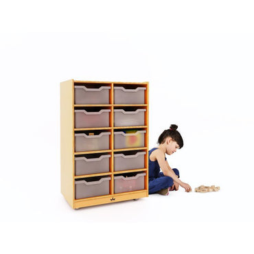 10 Cubby Mobile Tray Storage Cabinet - WB1671