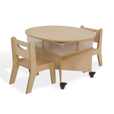 Mobile Collaboration Table With Trays WB1816