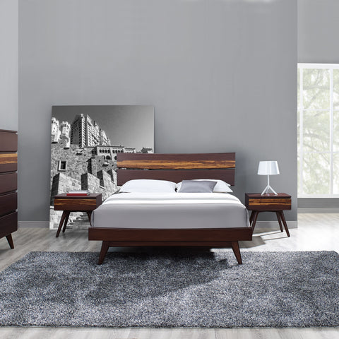 Azara Queen Platform Bed, Sable