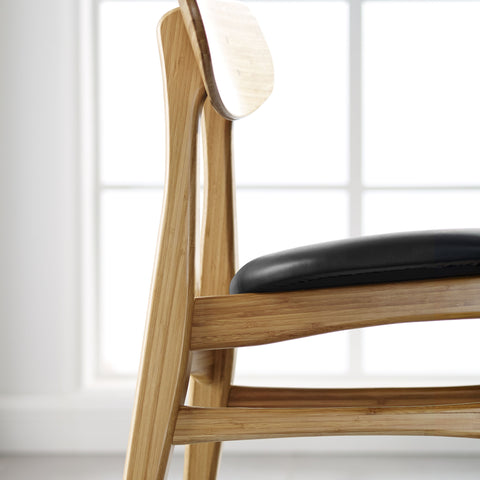 Cassia Dining Chair With Leather Seat, Caramelized, (Set of 2)