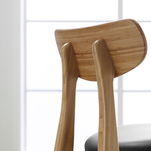 Cassia Dining Chair With Leather Seat, Caramelized, (Set of 2)