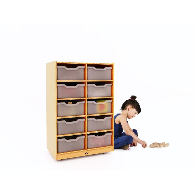 10 Cubby Mobile Tray Storage Cabinet - WB1671