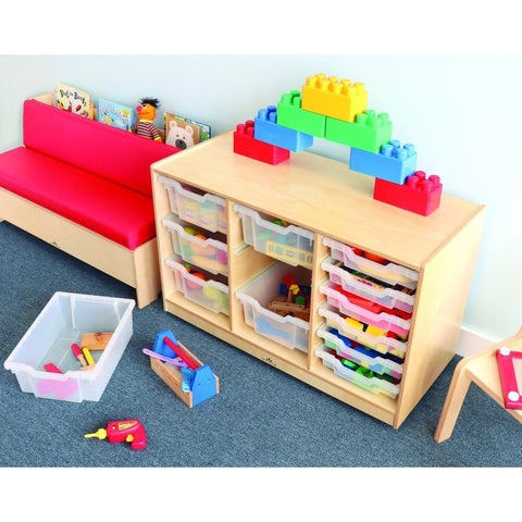 Clear Tray Triple Column Storage Cabinet - WB7003