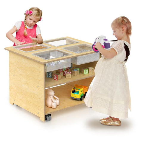 Mobile Sensory Table With Trays and Lids - WB1775